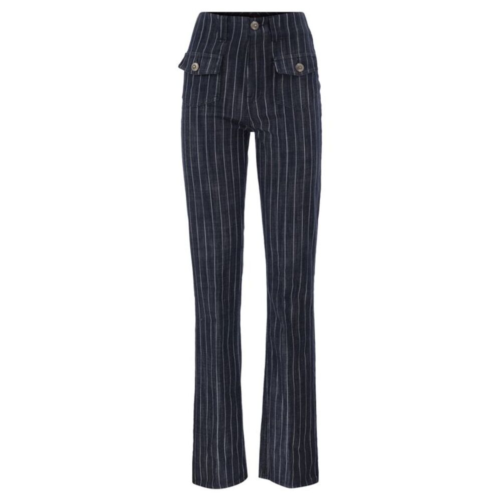 Dondup Women Esibizionista - Pinstriped Flared Jeans With Patch Pockets